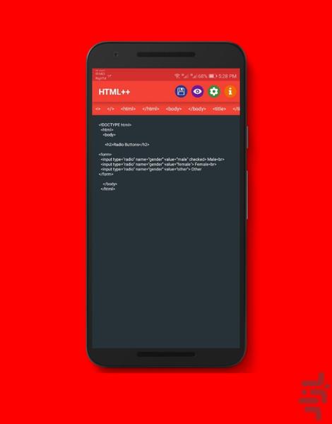 ++HTML (محیط کدنویسی HTML) - عکس برنامه موبایلی اندروید