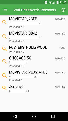 Wifi Password recovery - عکس برنامه موبایلی اندروید
