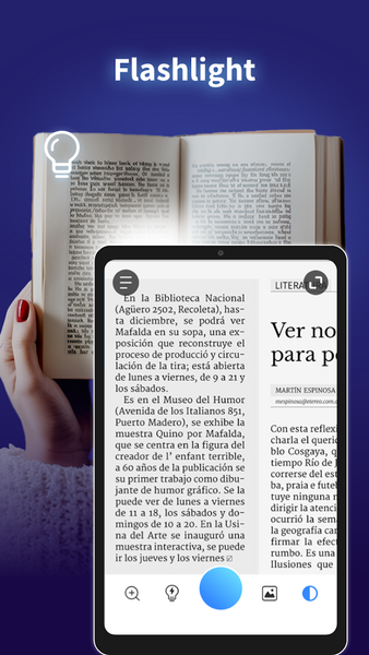 Magnifying glass & flashlight - عکس برنامه موبایلی اندروید