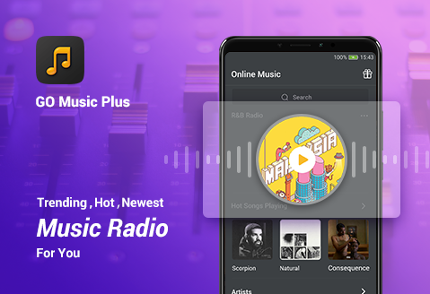 GO Music Player Plus - Free Music, Radio, MP3 - عکس برنامه موبایلی اندروید