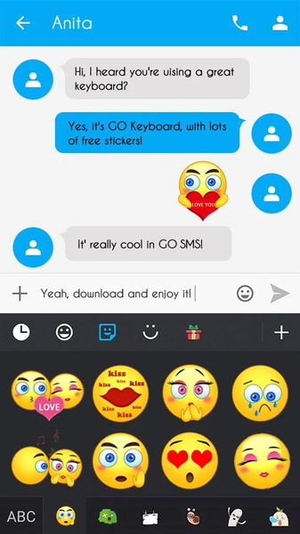 GO Keyboard Sticker Love Emoji - Image screenshot of android app