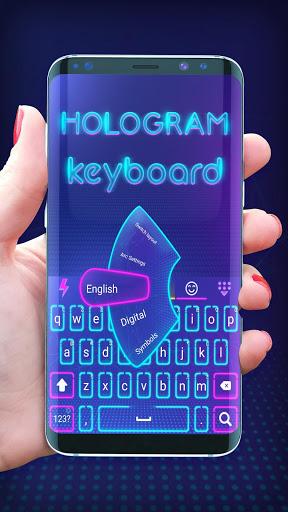 Hologram neon keyboard - عکس برنامه موبایلی اندروید