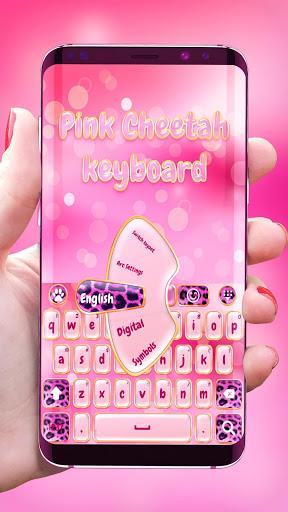 Pink cheetah keyboard - Image screenshot of android app