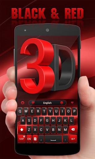 3D Black and Red GO Keyboard Theme - Image screenshot of android app