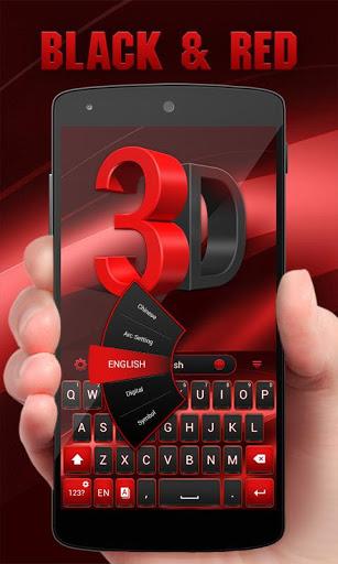 3D Black and Red GO Keyboard Theme - عکس برنامه موبایلی اندروید