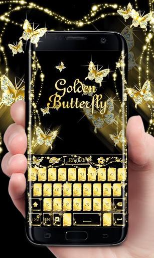 Golden Butterfly GO Keyboard Theme - Image screenshot of android app