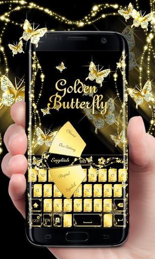 Golden Butterfly GO Keyboard Theme - Image screenshot of android app