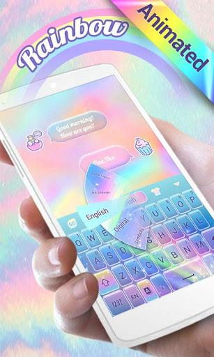 Rainbow Unicorn GO Keyboard Animated Theme - Image screenshot of android app