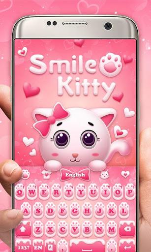 Smile Kitty GO Keyboard Theme - Image screenshot of android app