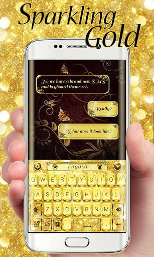 Sparkling Gold GO Keyboard Theme - Image screenshot of android app