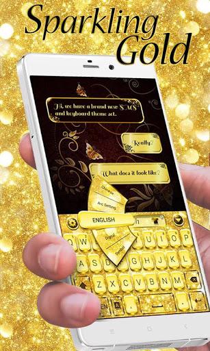Sparkling Gold GO Keyboard Theme - Image screenshot of android app