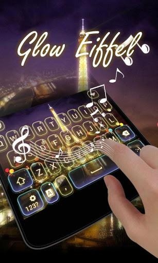 Glow Eiffel GO Keyboard Theme - عکس برنامه موبایلی اندروید