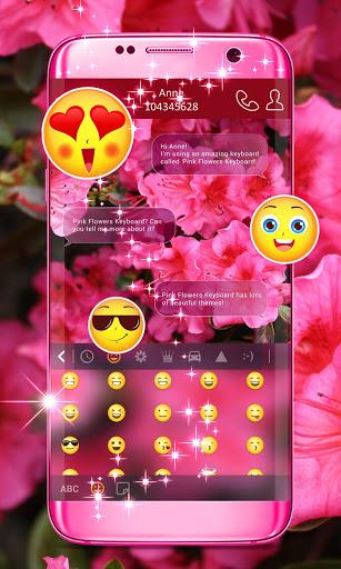 Pink Flowers Keyboard - Image screenshot of android app