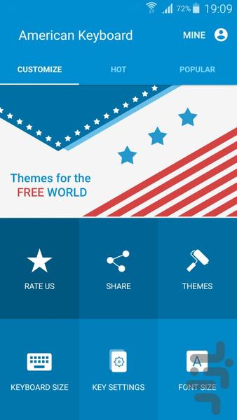 صفحه کلید آمریکایی - عکس برنامه موبایلی اندروید