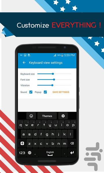 صفحه کلید آمریکایی - عکس برنامه موبایلی اندروید