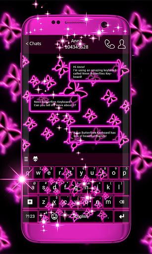 Neon Butterflies Keyboard - عکس برنامه موبایلی اندروید