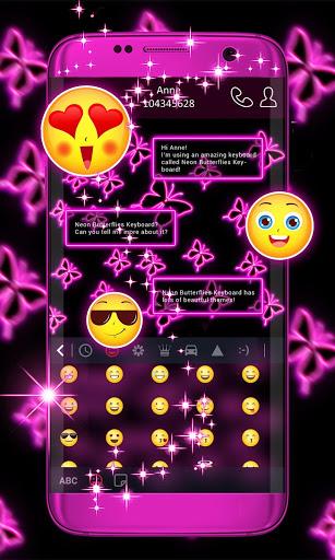 Neon Butterflies Keyboard - عکس برنامه موبایلی اندروید