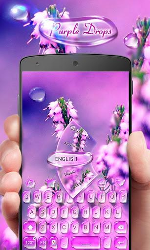 Purple Drops GO Keyboard Theme - Image screenshot of android app