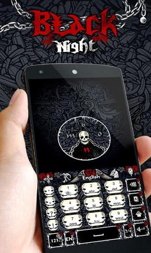 Black Night GO Keyboard Theme - Image screenshot of android app