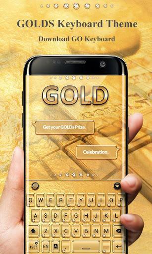 Gold Pro GO Keyboard Theme - Image screenshot of android app