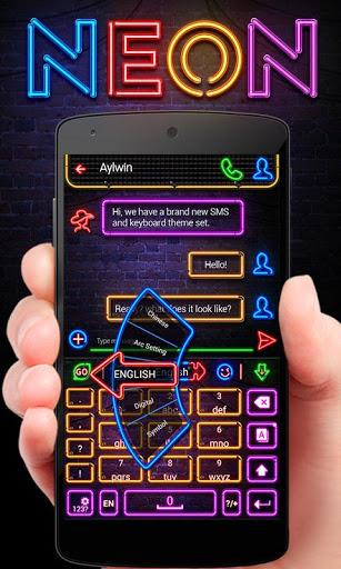 Neon GO Keyboard Theme & Emoji - Image screenshot of android app