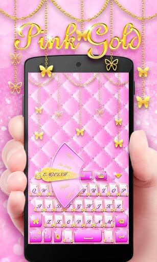 Pink Gold GO Keyboard Theme - عکس برنامه موبایلی اندروید