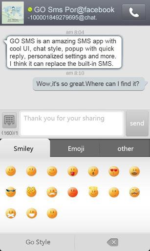 GO SMS Pro FBChat plug-in - Image screenshot of android app