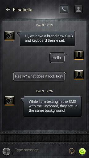 FREE-GO SMS SENIOR BLACK THEME - عکس برنامه موبایلی اندروید