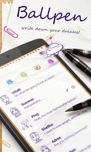 (FREE) GO SMS BALLPEN THEME - Image screenshot of android app
