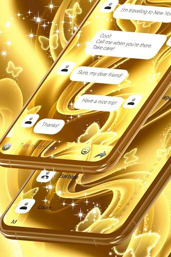 Golden SMS Theme - Image screenshot of android app