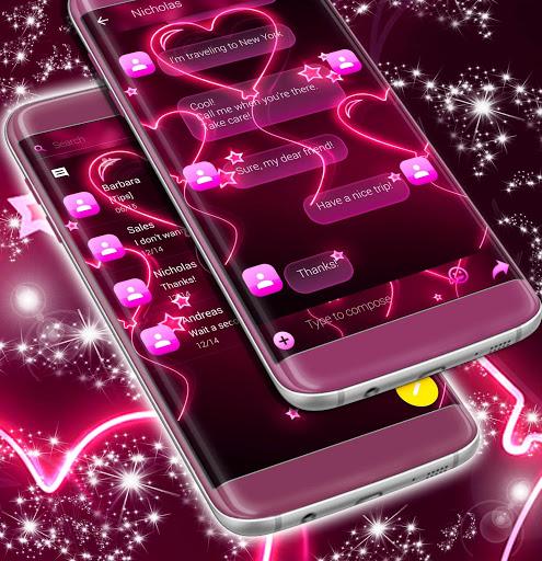 Pink Neon SMS - Image screenshot of android app