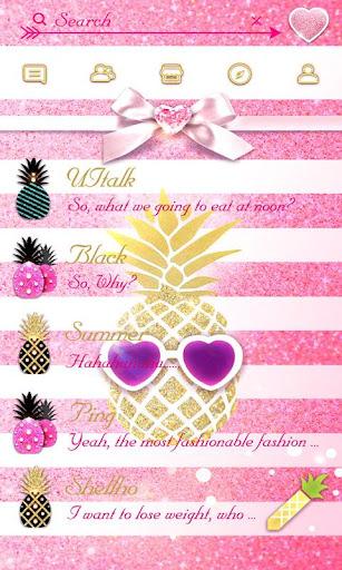 (FREE) GO SMS PINEAPPLE THEME - Image screenshot of android app