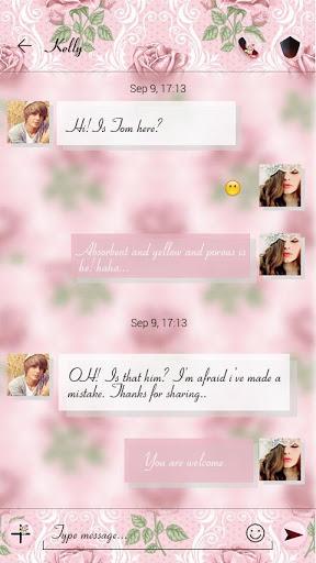 (FREE) GO SMS PRO ROSE THEME - Image screenshot of android app