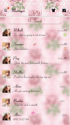 (FREE) GO SMS PRO ROSE THEME - Image screenshot of android app