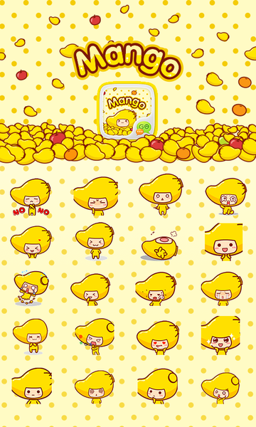 GO SMS MANGO ANIMATED STICKER - Image screenshot of android app