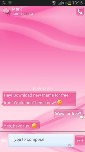 Pink Style GO SMS Pro - عکس برنامه موبایلی اندروید