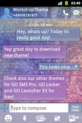 Stained NEON GO SMS Theme - عکس برنامه موبایلی اندروید