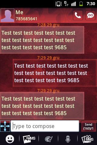 Theme Red GO SMS Pro - عکس برنامه موبایلی اندروید