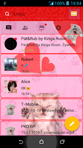 Pink Cats Theme GO SMS Pro - عکس برنامه موبایلی اندروید