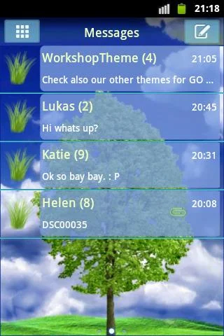 Tree Theme GO SMS - عکس برنامه موبایلی اندروید