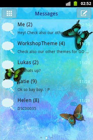 Blue Butterfly Theme GO SMS - عکس برنامه موبایلی اندروید