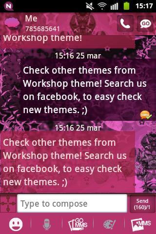 Pink Dark Star GO SMS Theme - عکس برنامه موبایلی اندروید