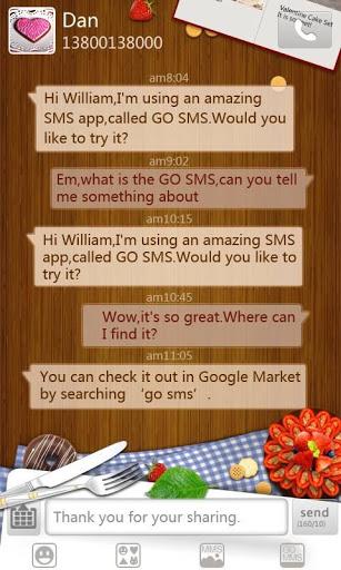 GO SMS Pro Romantic fruit them - عکس برنامه موبایلی اندروید