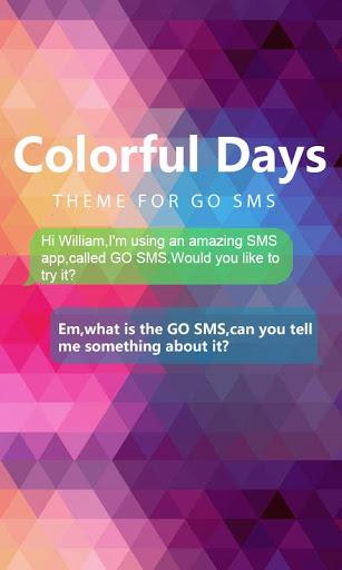 GO SMS PRO COLORFULDAYS THEME - Image screenshot of android app