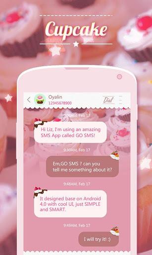 GO SMS PRO CUPCAKE THEME - Image screenshot of android app