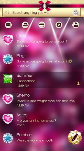 GO SMS PRO BLING LOVE THEME - Image screenshot of android app
