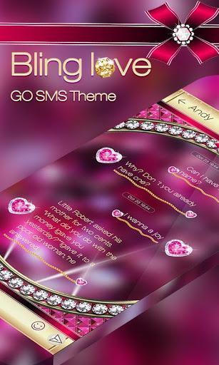 GO SMS PRO BLING LOVE THEME - Image screenshot of android app