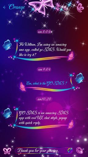 GO SMS BUTTERFLY DANCE THEME - عکس برنامه موبایلی اندروید