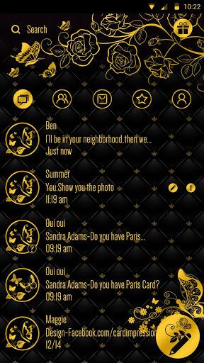 GO SMS BLACK GOLD THEME - Image screenshot of android app