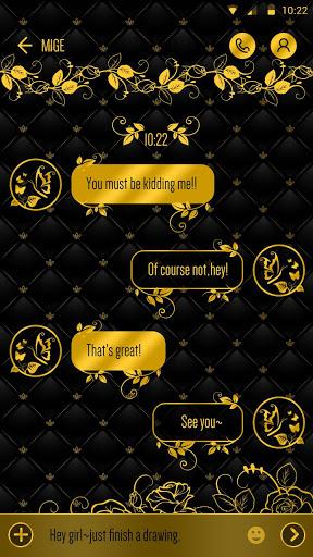 GO SMS BLACK GOLD THEME - Image screenshot of android app
